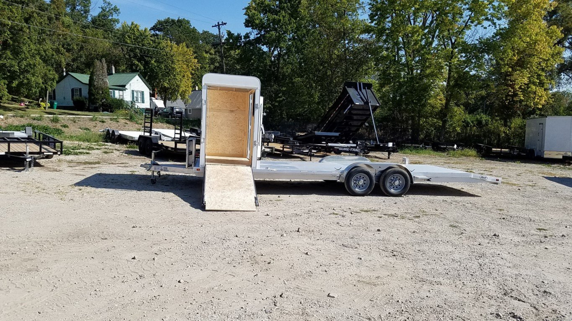 New 2025 R&R 7x24 Aluminum Car Trailer Wide Front 7K W/Add a cab