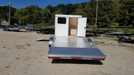 New 2025 R&R 7x24 Aluminum Car Trailer Wide Front 7K W/Add a cab