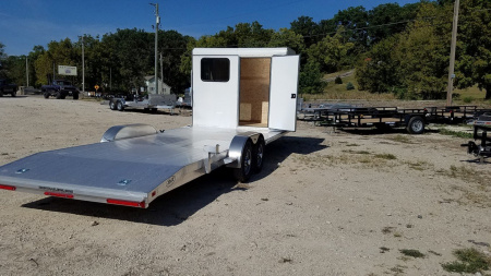New 2025 R&R 7x24 Aluminum Car Trailer Wide Front 7K W/Add a cab