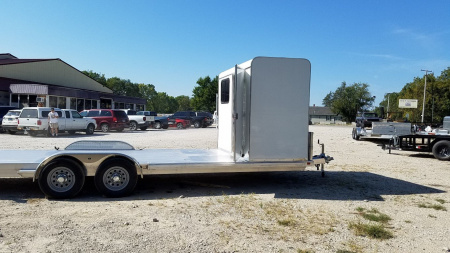 New 2025 R&R 7x24 Aluminum Car Trailer Wide Front 7K W/Add a cab