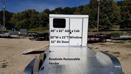 New 2025 R&R 7x24 Aluminum Car Trailer Wide Front 7K W/Add a cab