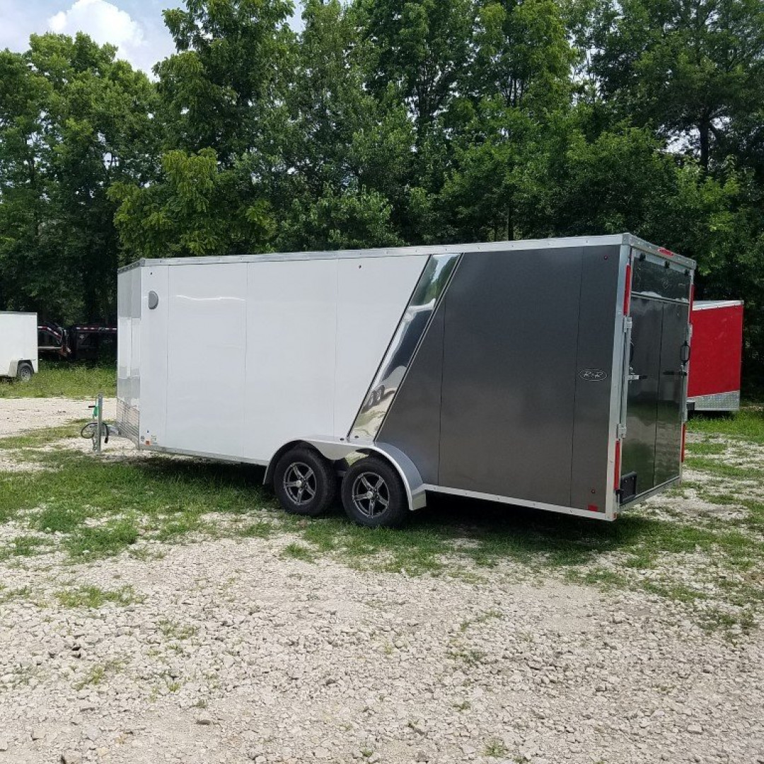 Used 2023 R&R 7x18 All Aluminum Drive Thru Snowmobile Trailer