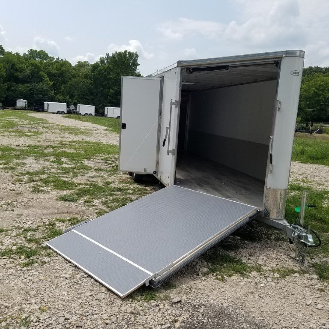 Used 2023 R&R 7x18 All Aluminum Drive Thru Snowmobile Trailer