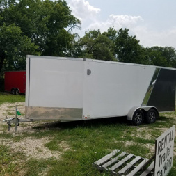 Used 2023 R&R 7x18 All Aluminum Drive Thru Snowmobile Trailer