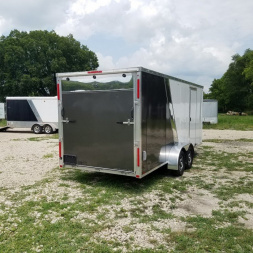 Used 2023 R&R 7x18 All Aluminum Drive Thru Snowmobile Trailer