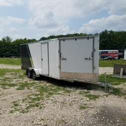 Used 2023 R&R 7x18 All Aluminum Drive Thru Snowmobile Trailer