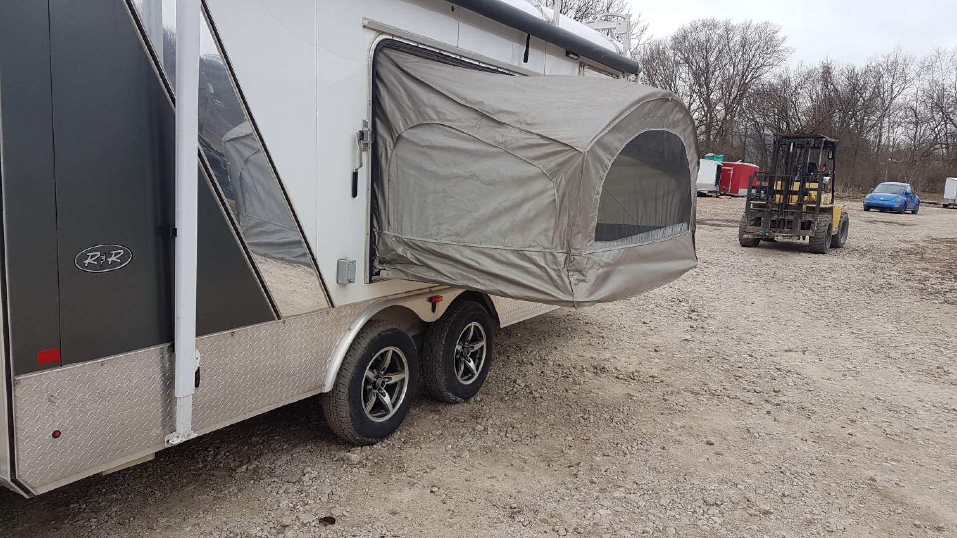 Used 2019 R&R 8.5 x 18 VDCP Aluminum Enclosed Toy Hauler Cargo Trailer