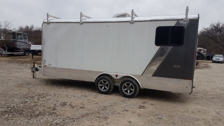 Used 2019 R&R 8.5 x 18 VDCP Aluminum Enclosed Toy Hauler Cargo Trailer