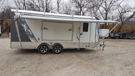 Used 2019 R&R 8.5 x 18 VDCP Aluminum Enclosed Toy Hauler Cargo Trailer