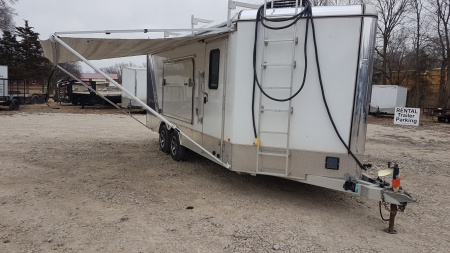 Used 2019 R&R 8.5 x 18 VDCP Aluminum Enclosed Toy Hauler Cargo Trailer