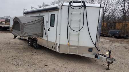 Used 2019 R&R 8.5 x 18 VDCP Aluminum Enclosed Toy Hauler Cargo Trailer