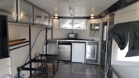 Used 2019 R&R 8.5 x 18 VDCP Aluminum Enclosed Toy Hauler Cargo Trailer