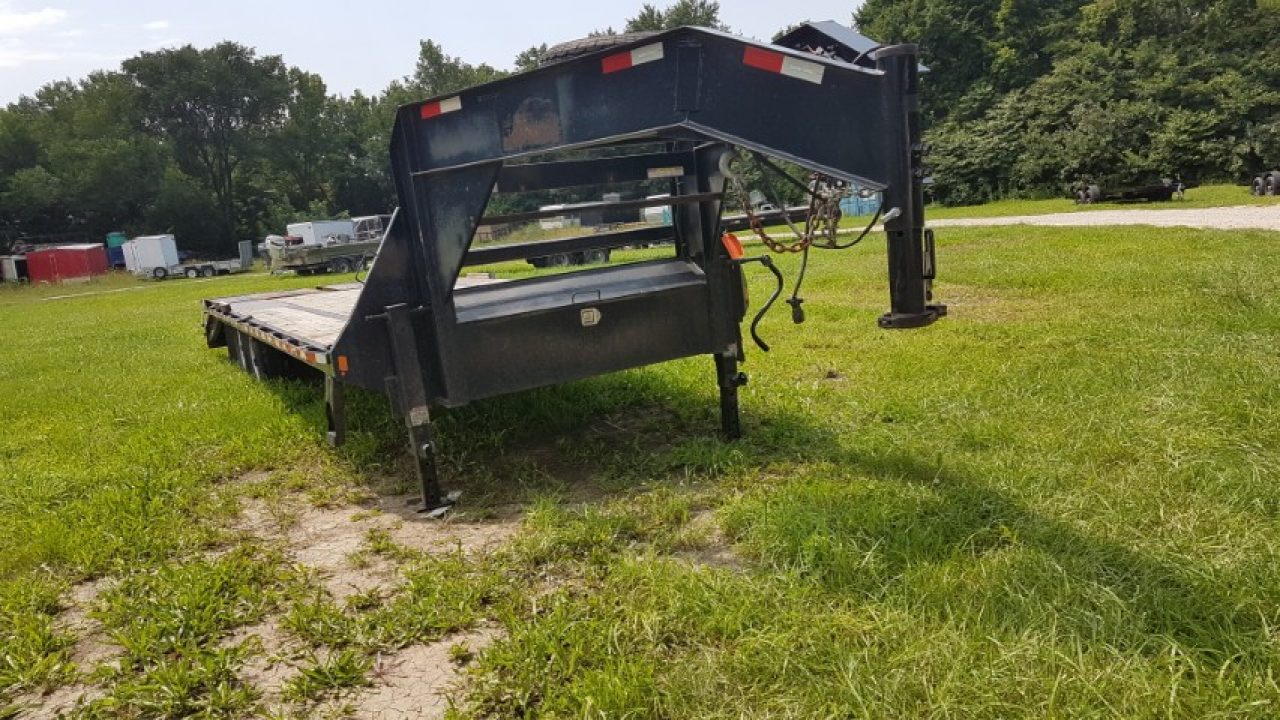 Used 2019 Sure-Trac 8.5x20+5 Gooseneck Deckover Equipment Trailer w/Full Width Ramps 14k