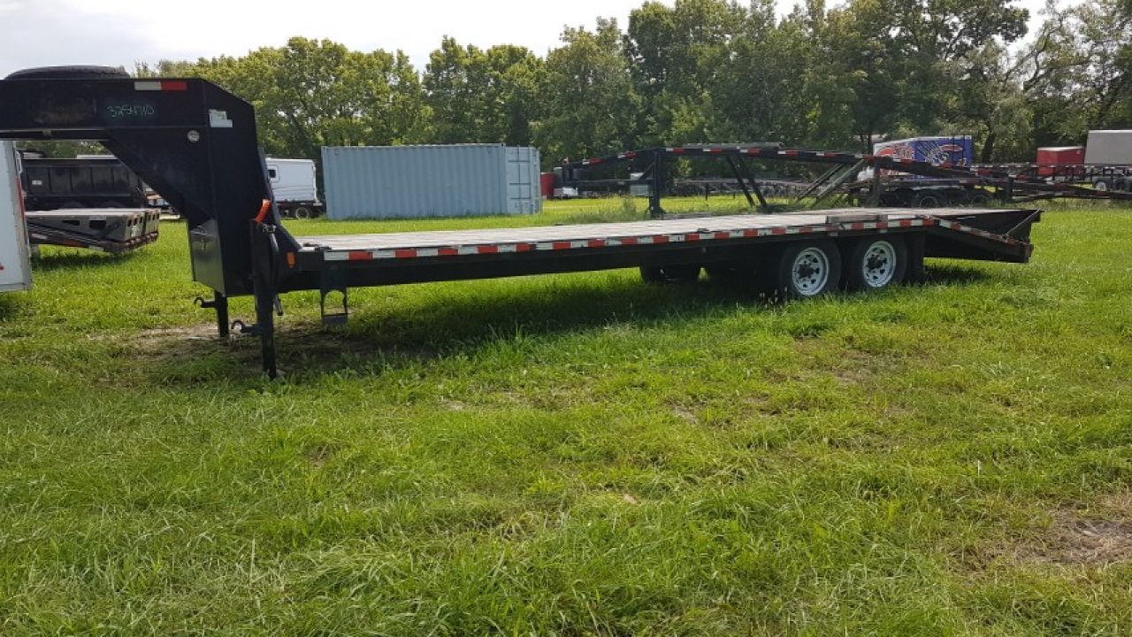 Used 2019 Sure-Trac 8.5x20+5 Gooseneck Deckover Equipment Trailer w/Full Width Ramps 14k