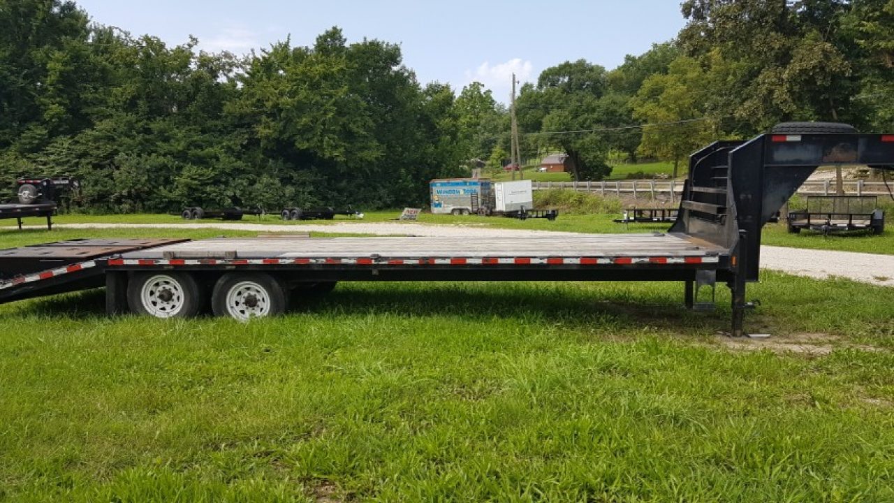 Used 2019 Sure-Trac 8.5x20+5 Gooseneck Deckover Equipment Trailer w/Full Width Ramps 14k