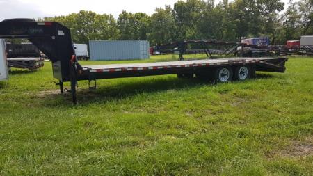 Used 2019 Sure-Trac 8.5x20+5 Gooseneck Deckover Equipment Trailer w/Full Width Ramps 14k