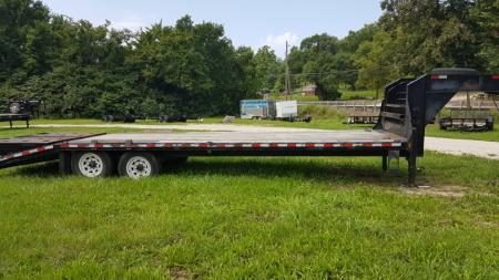 Used 2019 Sure-Trac 8.5x20+5 Gooseneck Deckover Equipment Trailer w/Full Width Ramps 14k