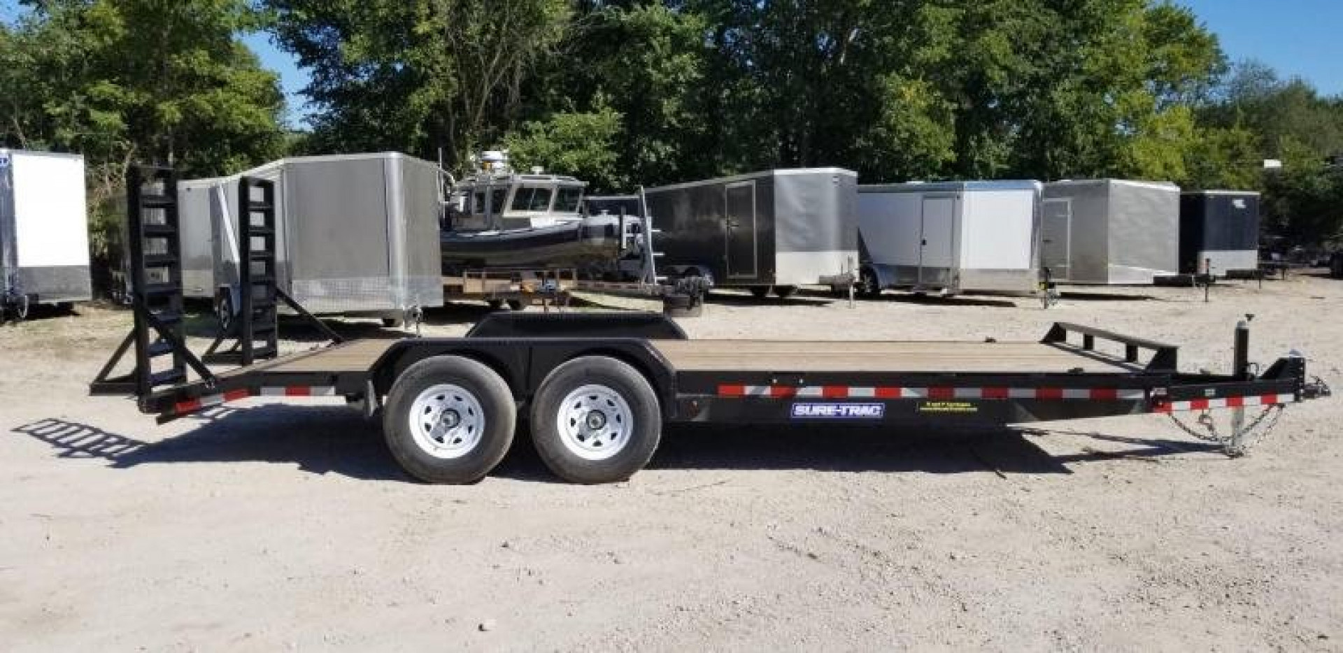 New 2025 Sure-Trac 7x20 Wood Deck Equipment Trailer 14K