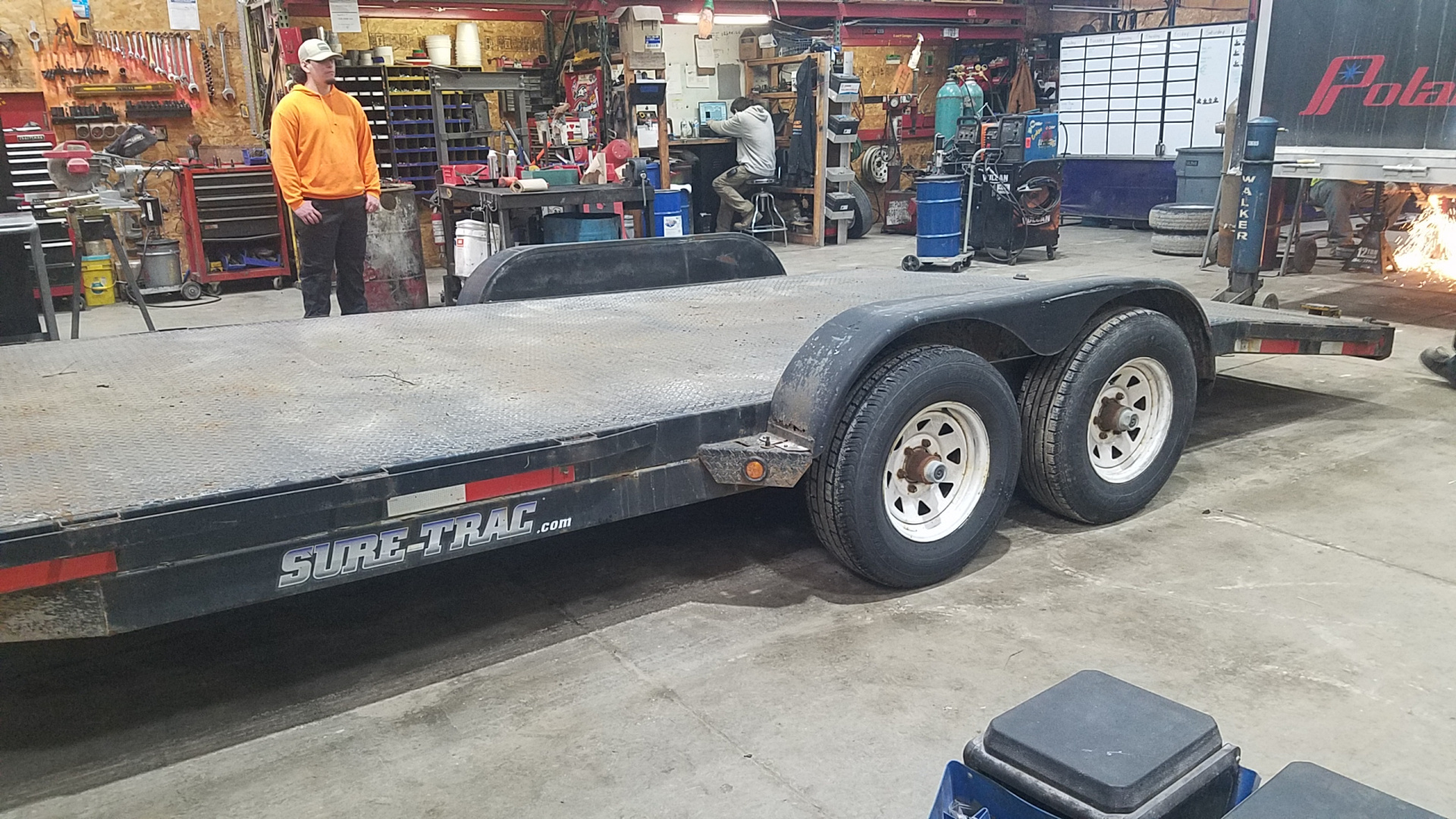 Used 2009 Sure-Trac 7x20 Steel Deck 10K Car / Racing Trailer