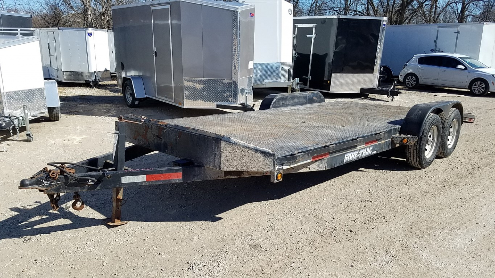 Used 2009 Sure-Trac 7x20 Steel Deck 10K Car / Racing Trailer