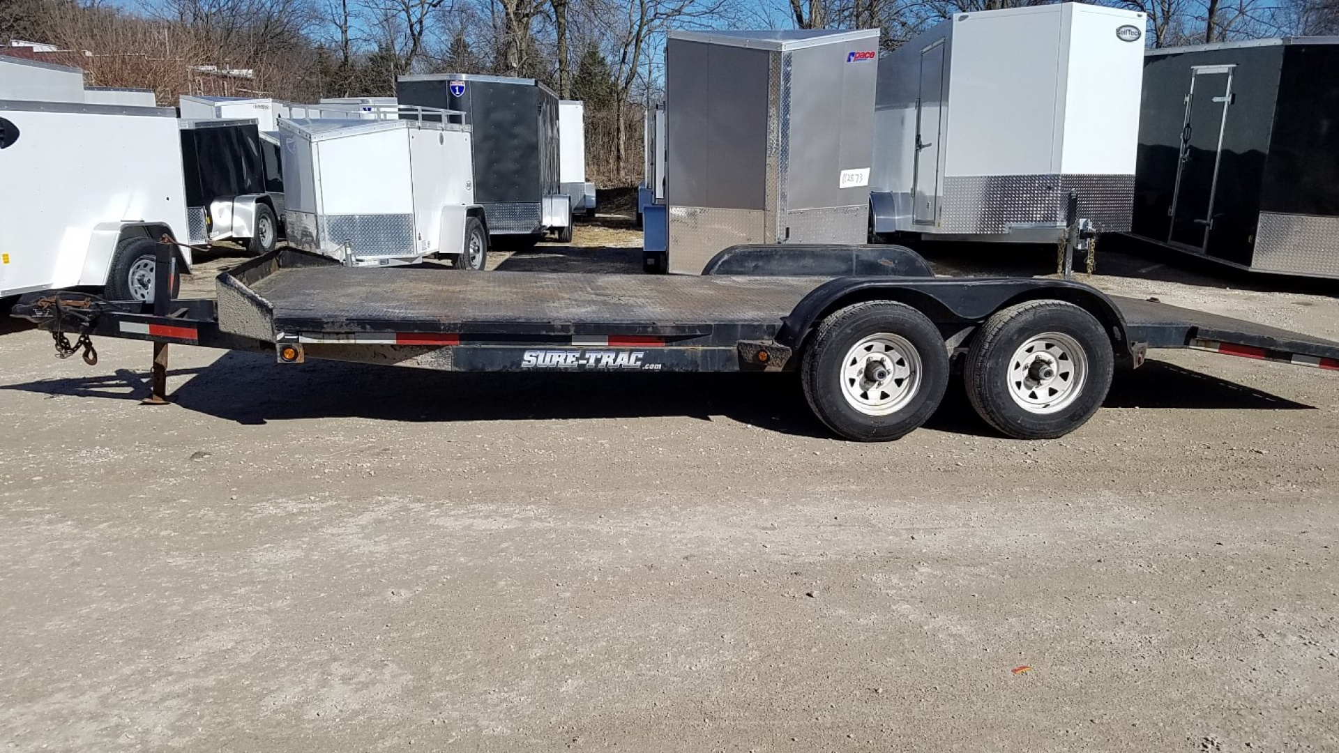 Used 2009 Sure-Trac 7x20 Steel Deck 10K Car / Racing Trailer