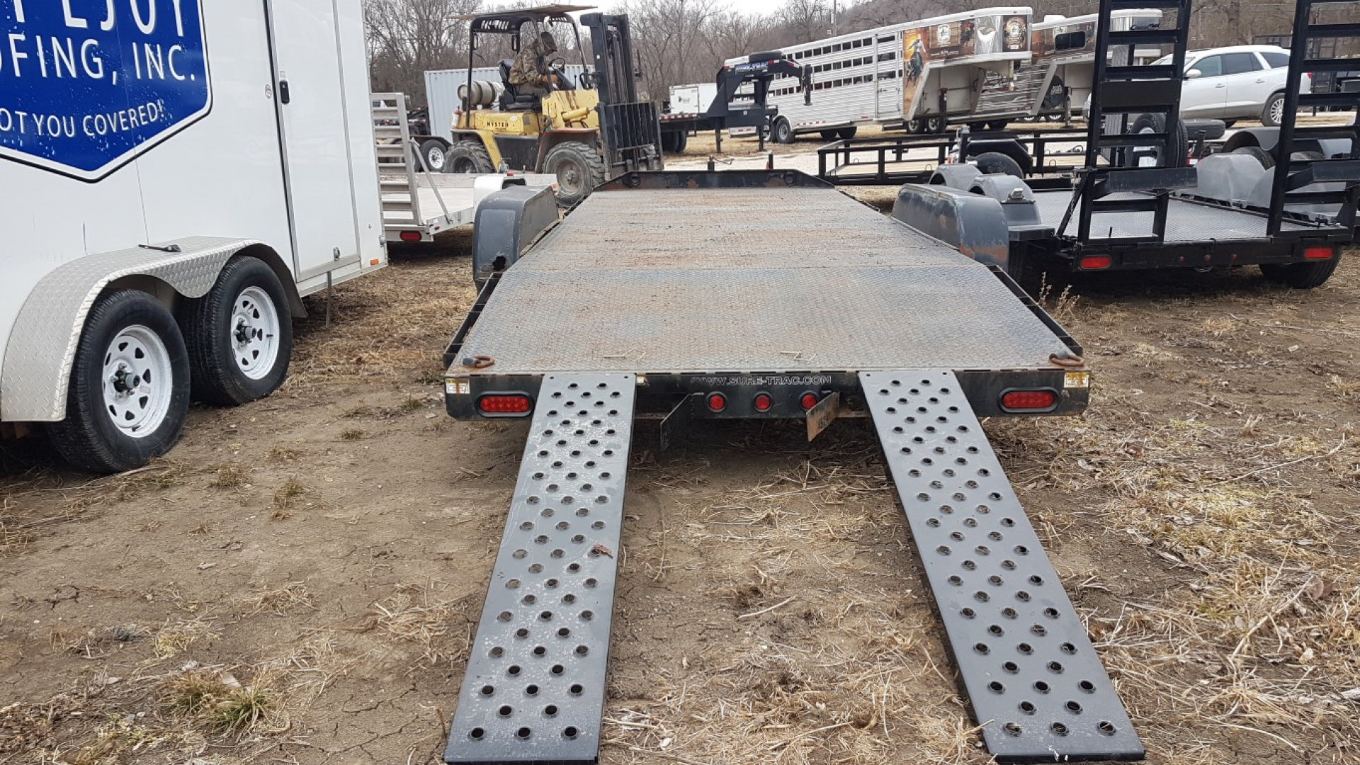 Used 2009 Sure-Trac 7x20 Steel Deck 10K Car / Racing Trailer