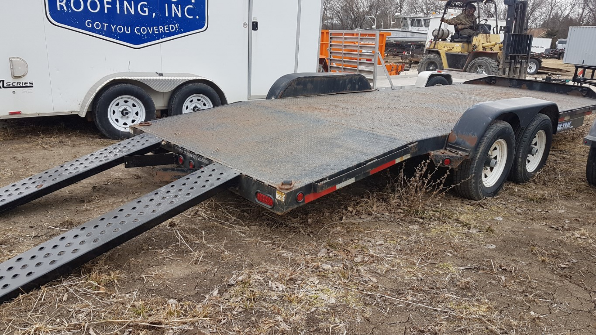 Used 2009 Sure-Trac 7x20 Steel Deck 10K Car / Racing Trailer