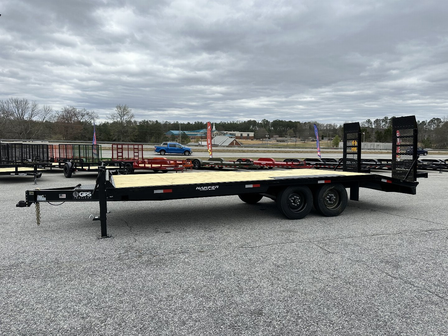 New 2025 GPS 22' DECKOVER EQUIPMENT HAULER 16K WITH 16K SPRING LOADED RAMPS