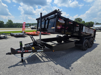 New 2025 PROSPECTOR 14K 7X16 TELESCOPING DUMP TRAILER 2' WALLS WITH SPREADER GATE