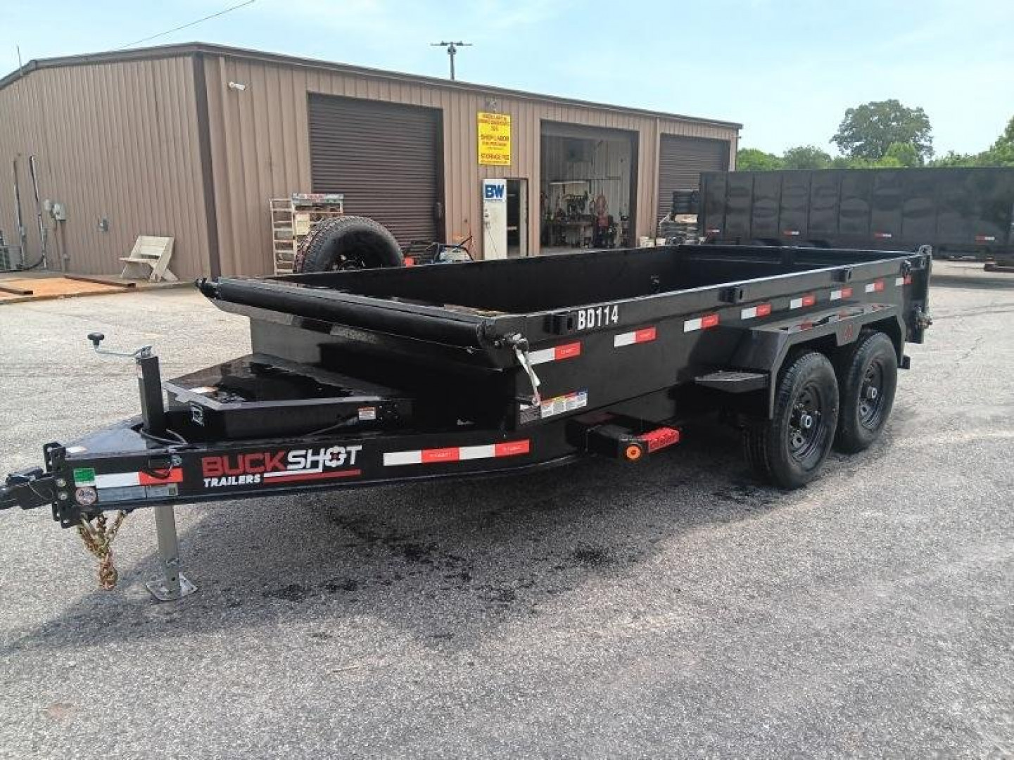 New 2025 BUCKSHOT 7X14 14k DUMP TRAILER 18" WALLS WITH SPARE TIRE
