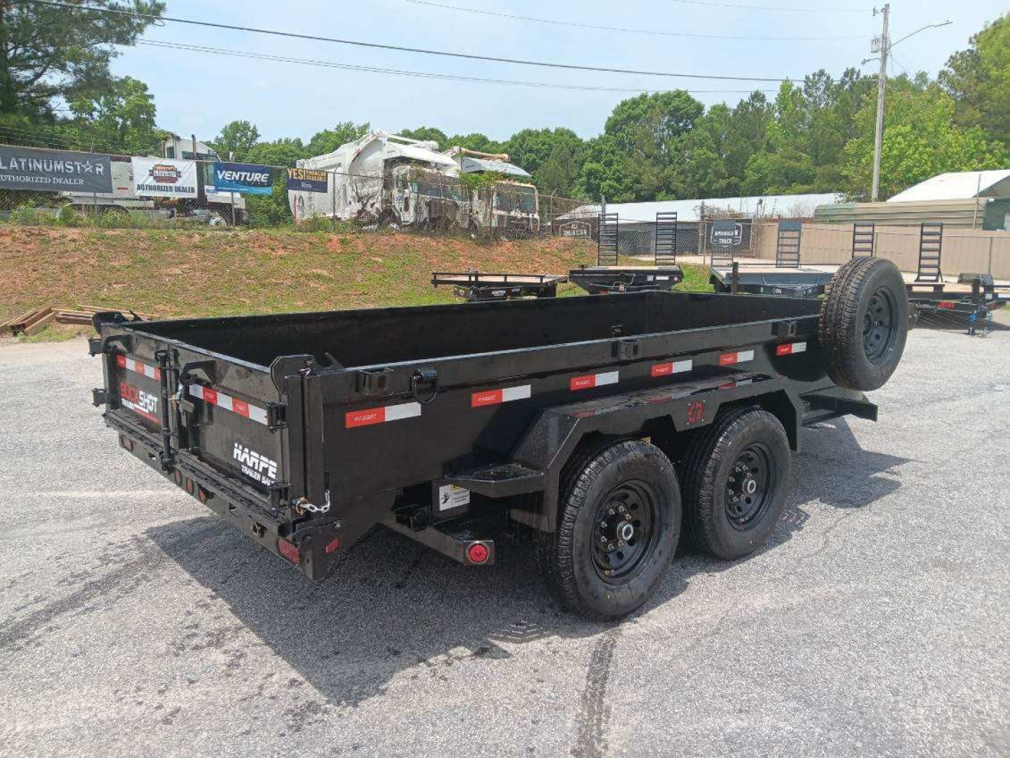 New 2025 BUCKSHOT 7X14 14k DUMP TRAILER 18" WALLS WITH SPARE TIRE