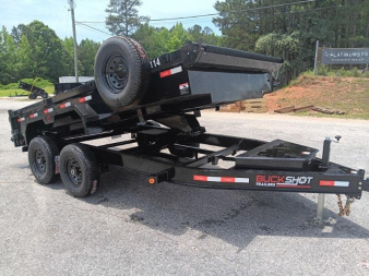 New 2025 BUCKSHOT 7X14 14k DUMP TRAILER 18" WALLS WITH SPARE TIRE