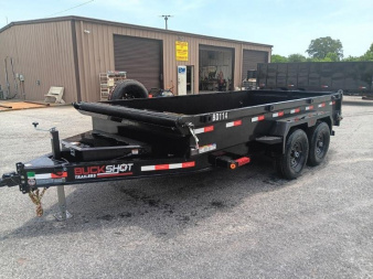 New 2025 BUCKSHOT 7X14 14k DUMP TRAILER 18" WALLS WITH SPARE TIRE