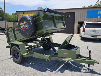 New 2025 PROSPECTOR 5X8 6K SINGLE AXLE DUMP TRAILER WITH 2' WALLS AND SPARE TIRE