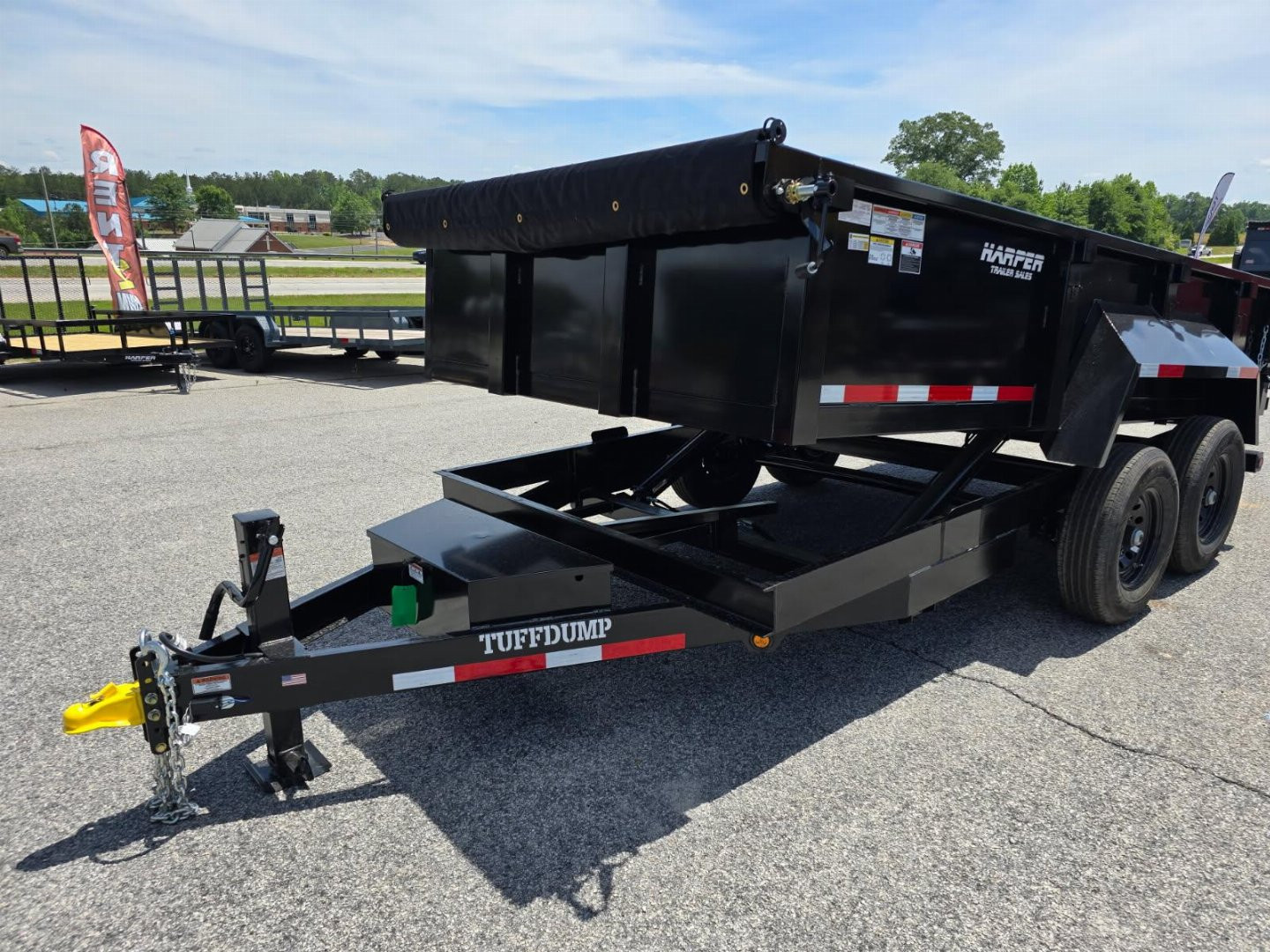 New 2025 TUFFDUMP 14K 7X14 DUMP TRAILER 2' WALLS