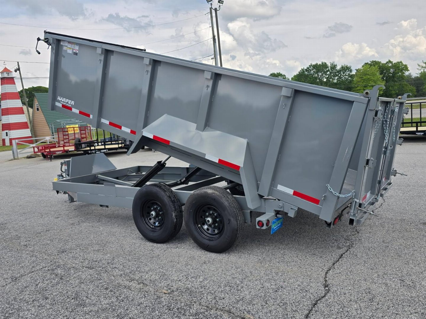 New 2025 TUFFDUMP 14K 7X16 DUMP TRAILER 4' WALLS