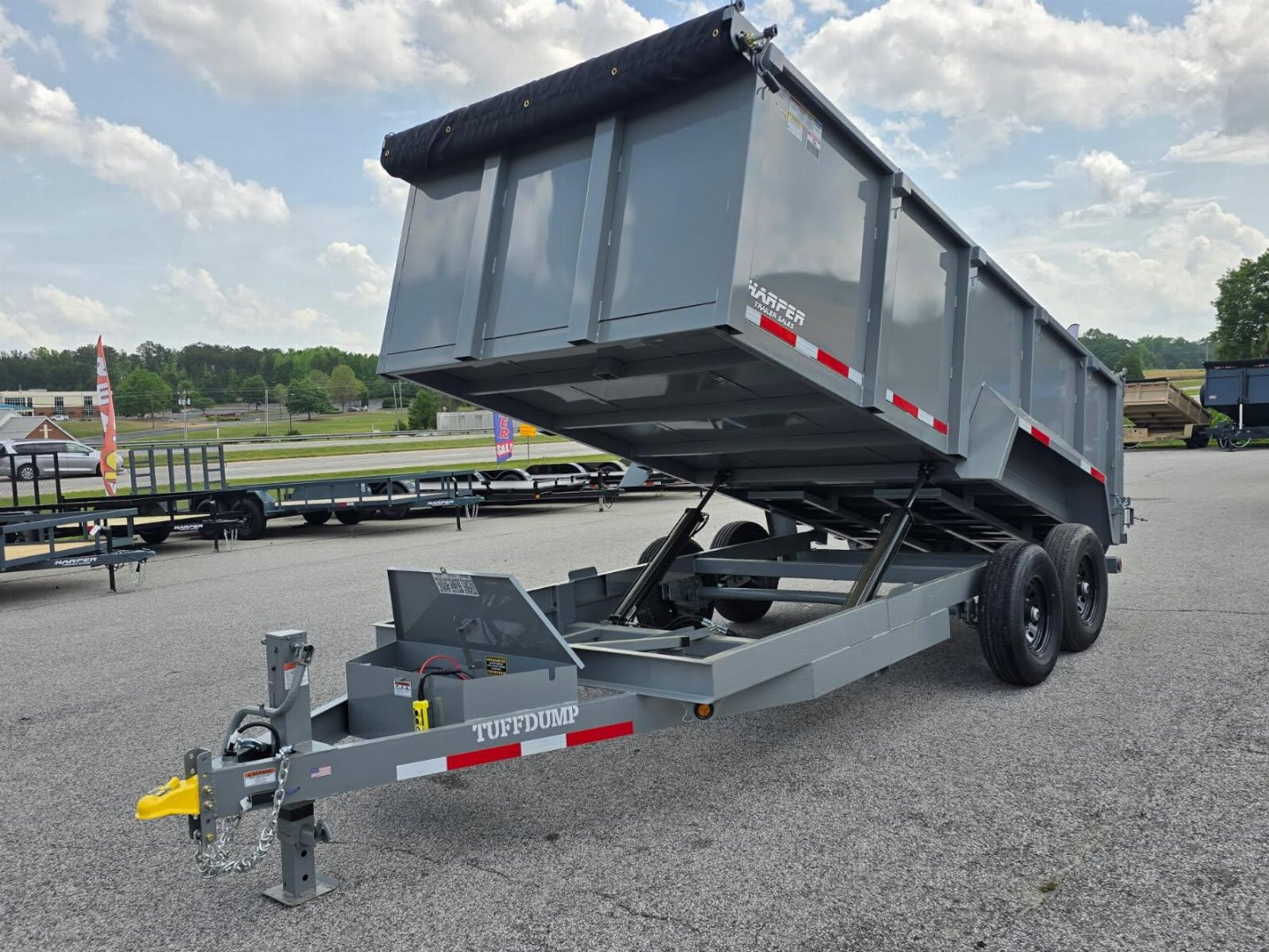 New 2025 TUFFDUMP 14K 7X16 DUMP TRAILER 4' WALLS