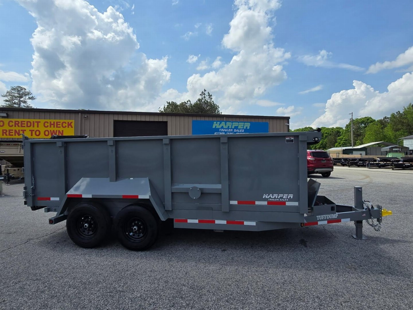 New 2025 TUFFDUMP 14K 7X16 DUMP TRAILER 4' WALLS