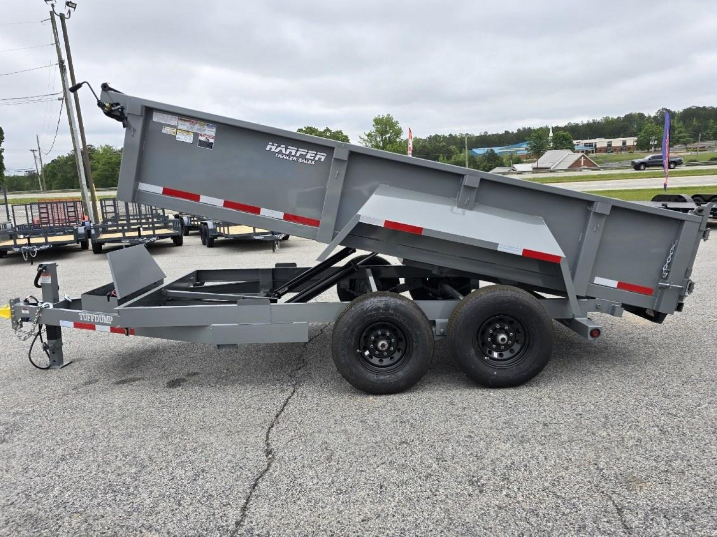 New 2025 TUFFDUMP 14K 7X14 DUMP TRAILER 2' WALLS