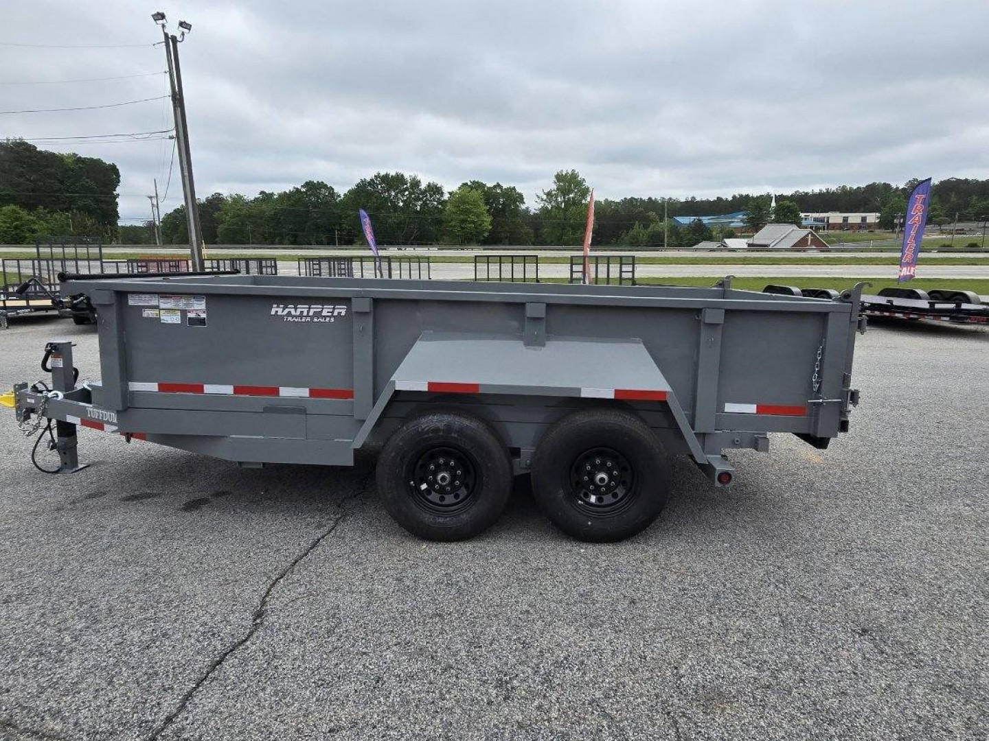 New 2025 TUFFDUMP 14K 7X14 DUMP TRAILER 2' WALLS