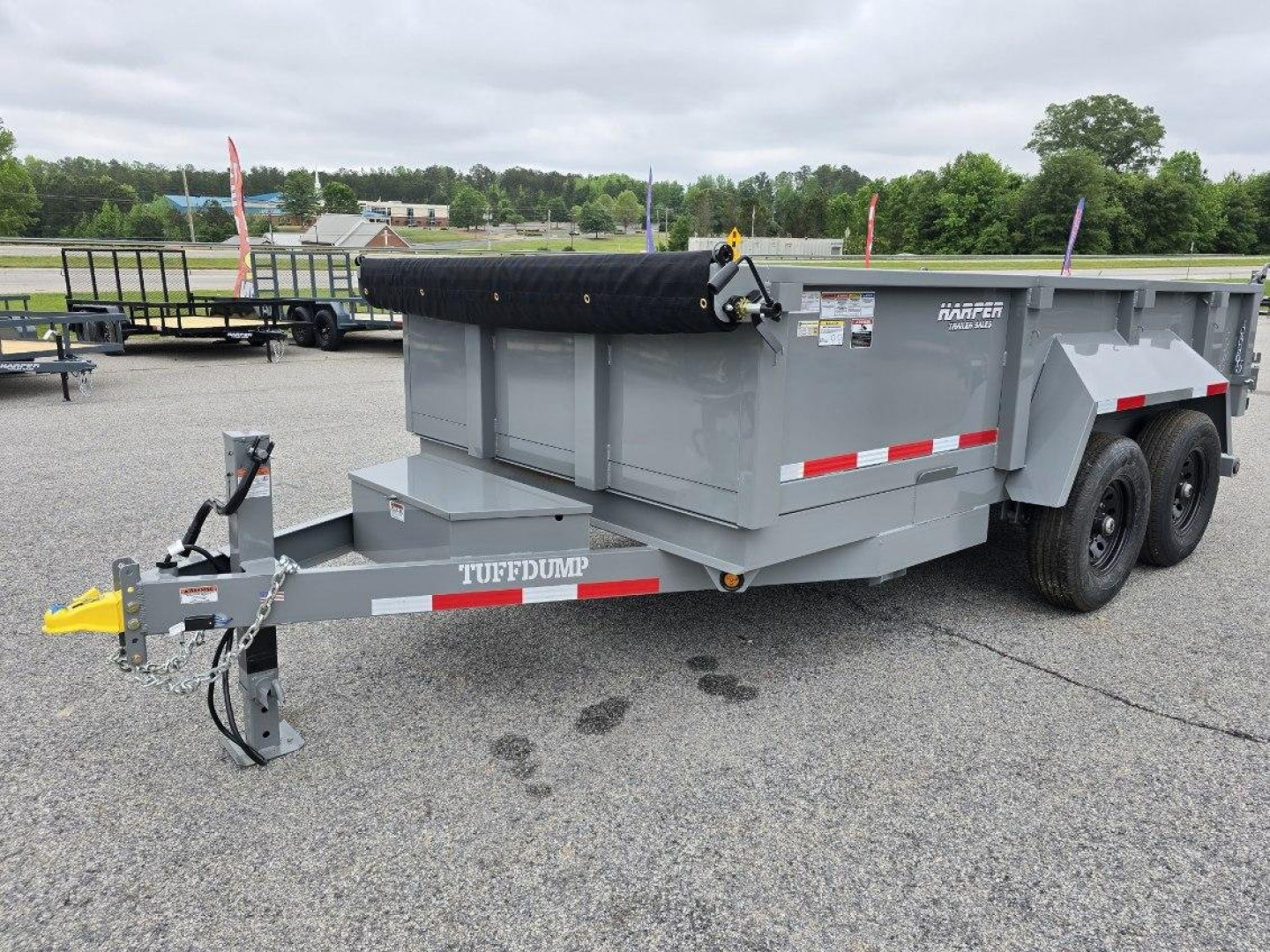 New 2025 TUFFDUMP 14K 7X14 DUMP TRAILER 2' WALLS