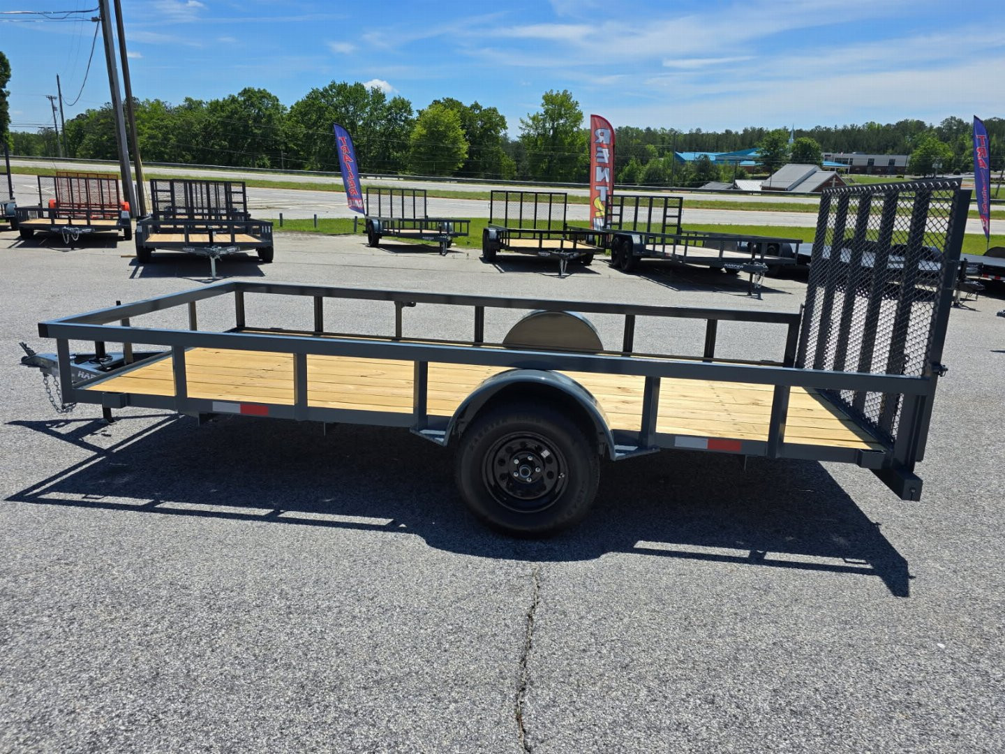 New 2025 GPS 76X14 SINGLE AXLE UTILITY TRAILER WITH SET BACK JACK