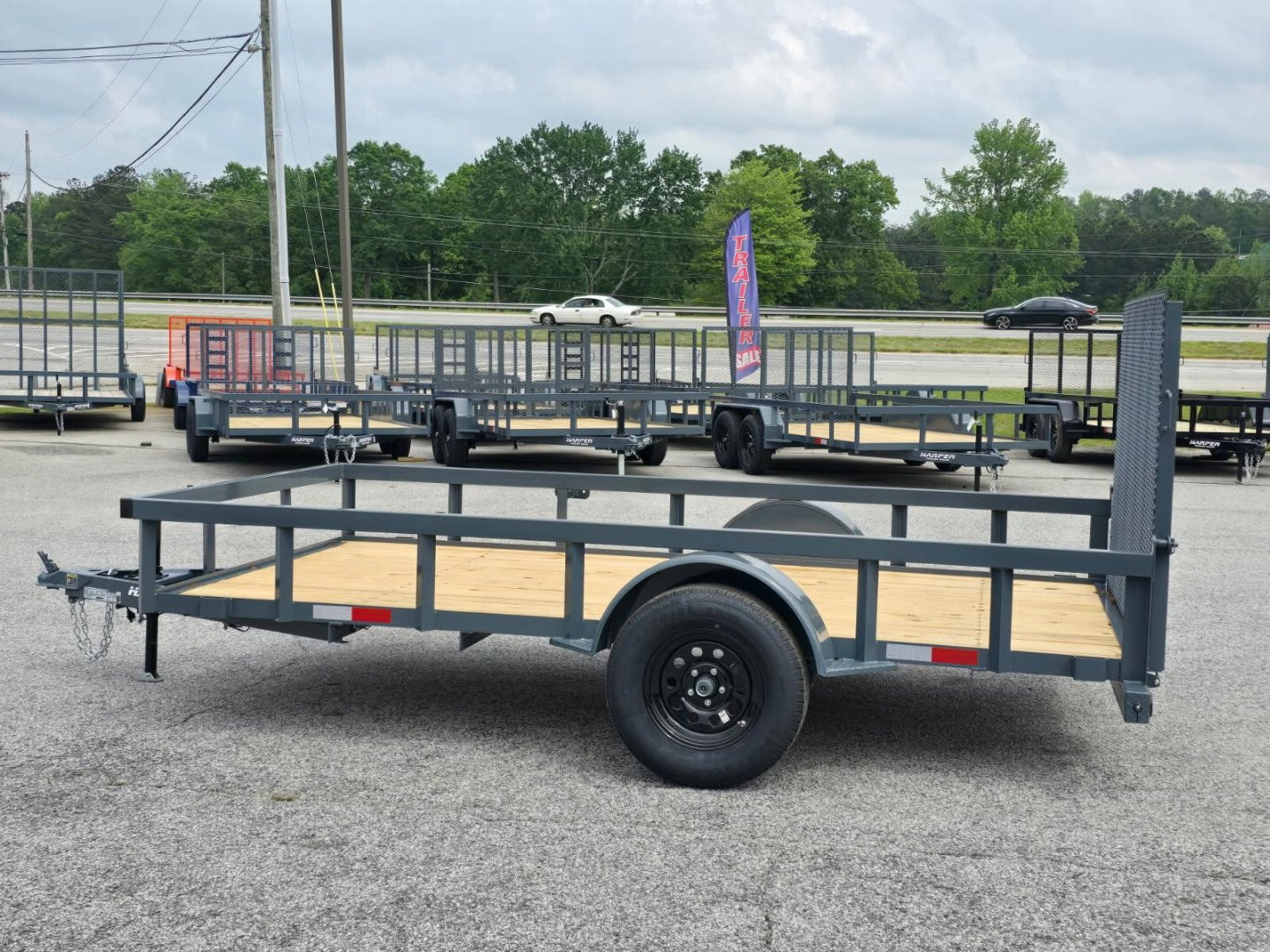 New 2025 GPS 76X12 SINGLE AXLE UTILITY TRAILER WITH SET BACK JACK