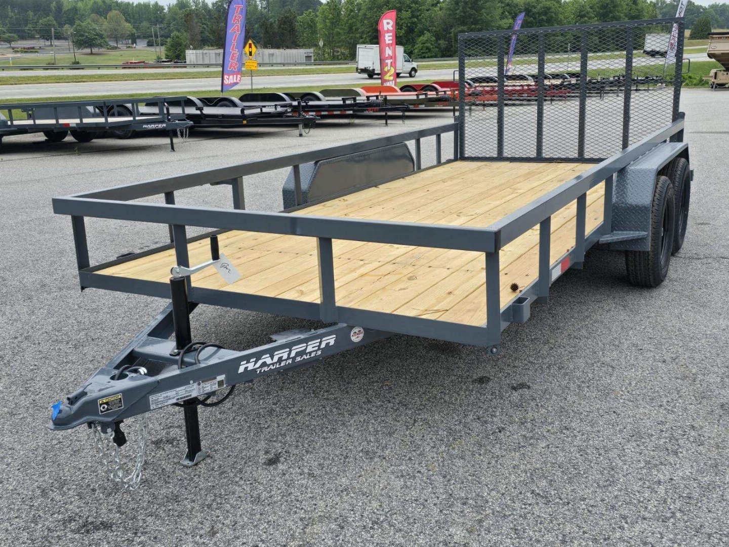 New 2025 GPS 7K 7X16 TANDEM AXLE UTILITY TRAILER WITH SET BACK JACK