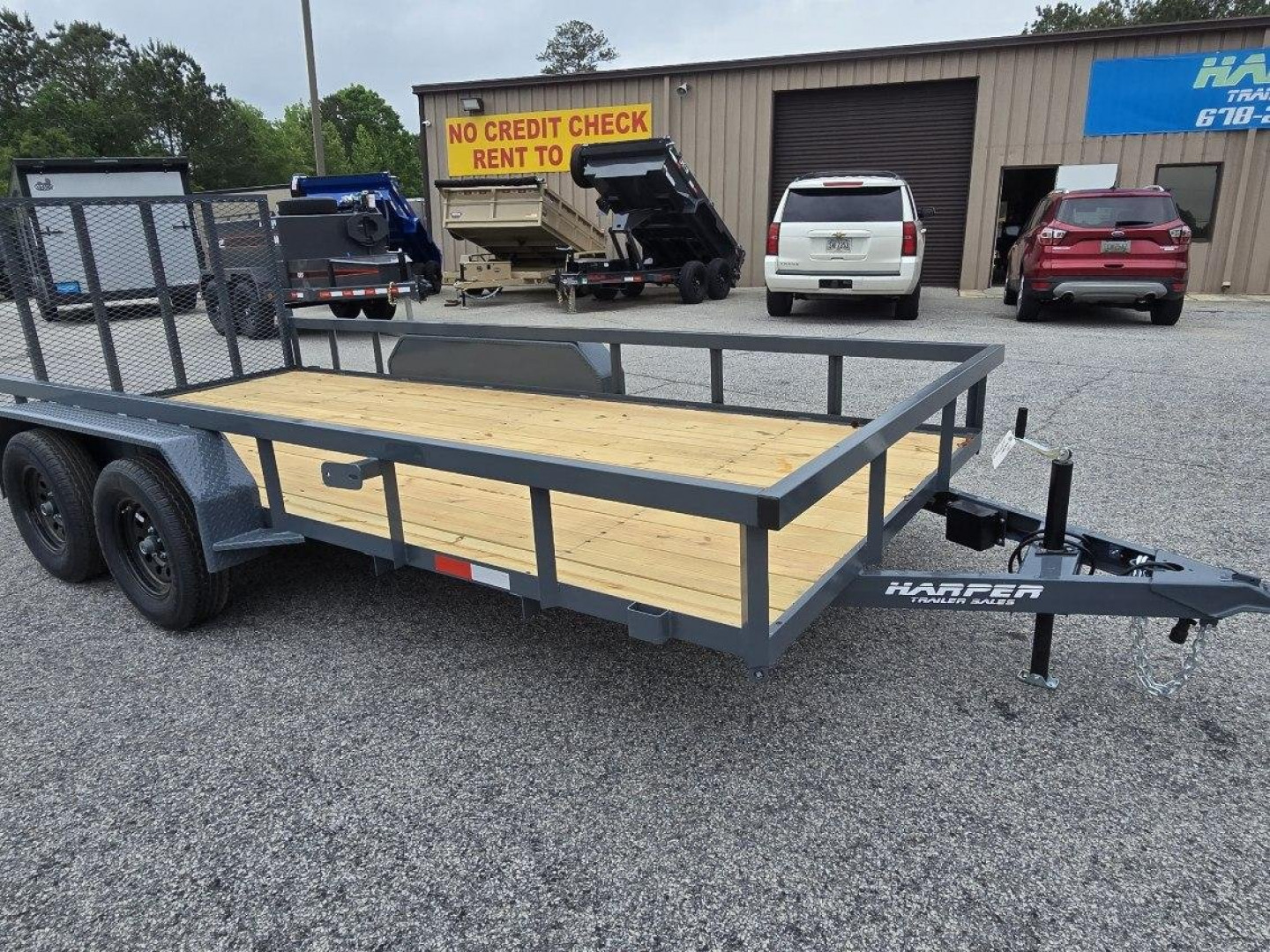 New 2025 GPS 7K 7X16 TANDEM AXLE UTILITY TRAILER WITH SET BACK JACK