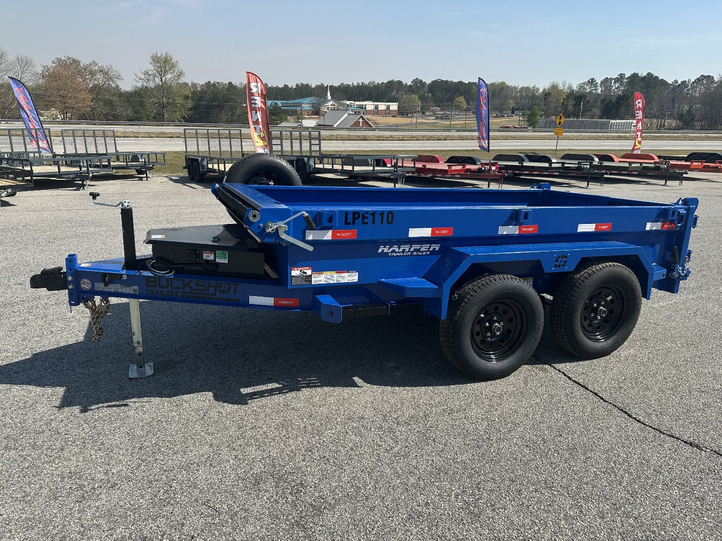 New 2025 BUCKSHOT 5X10 7K DUMP TRAILER 18" WALLS WITH SPARE TIRE