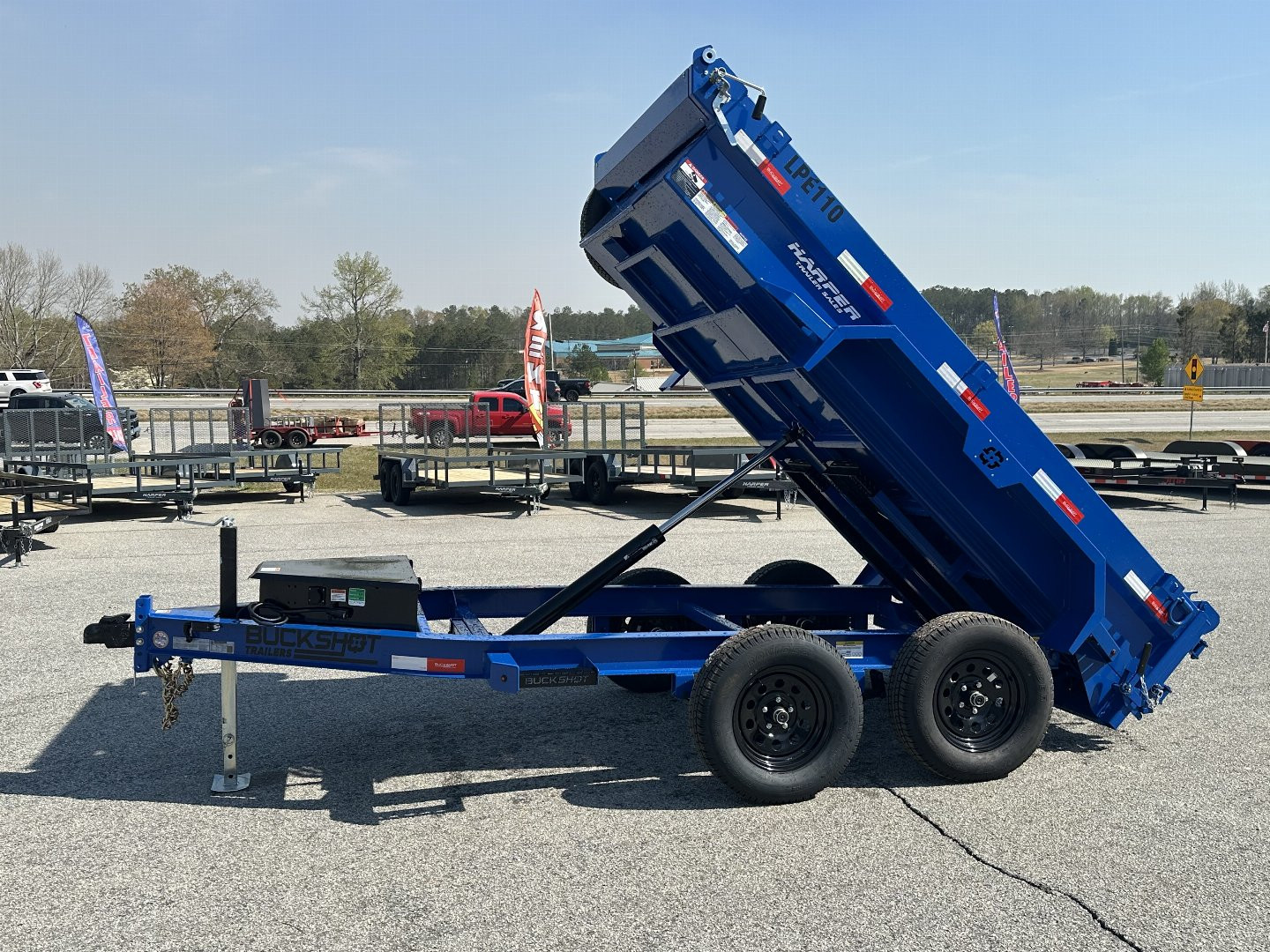 New 2025 BUCKSHOT 5X10 7K DUMP TRAILER 18" WALLS WITH SPARE TIRE