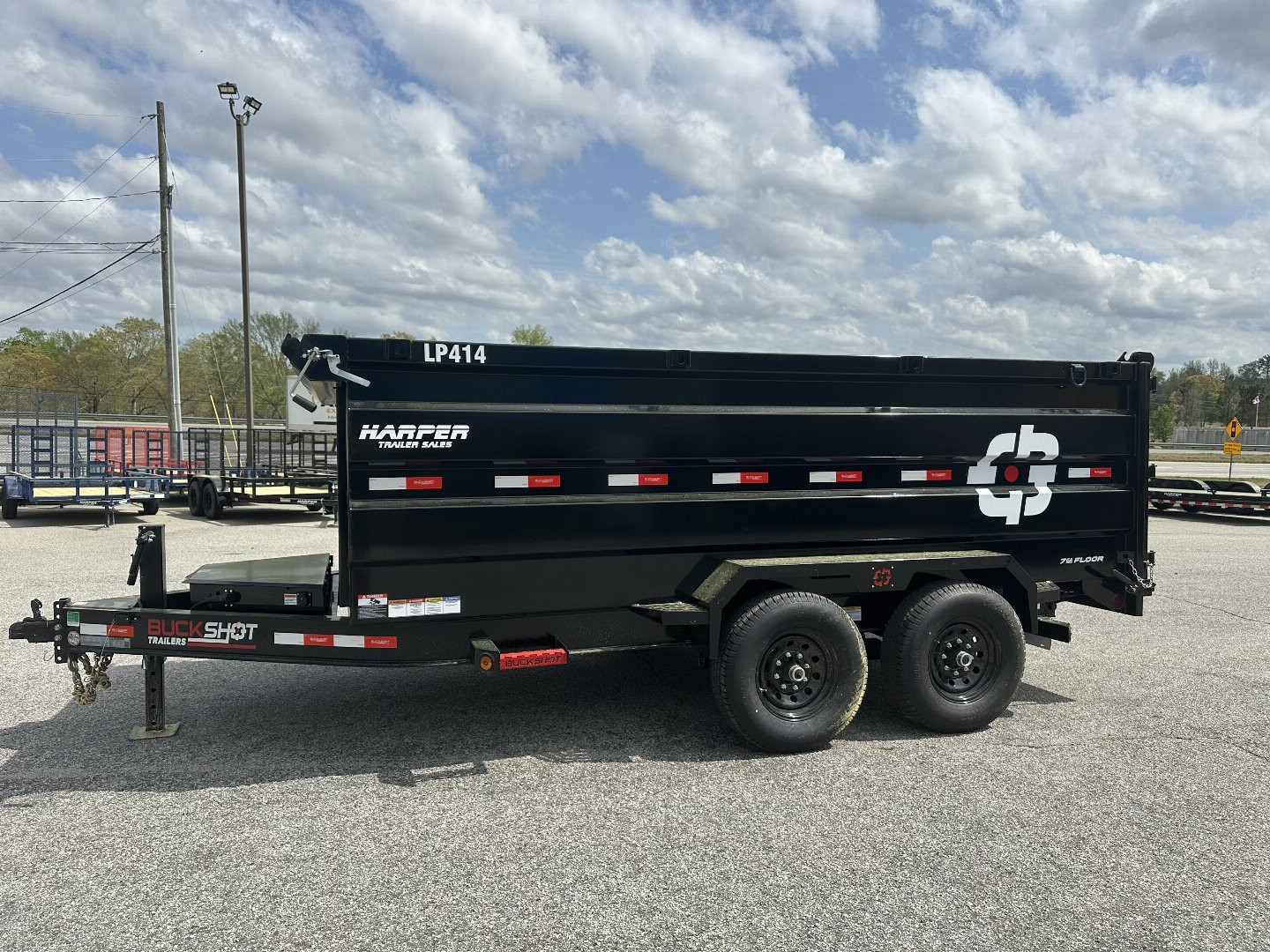 New 2025 BUCKSHOT 14' 14K DUMP TRAILER 4' WALLS WITH SPARE TIRE