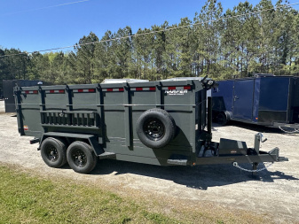 New 2025 PROSPECTOR 14K 7X16 TELESCOPING DUMP TRAILER 4' WALLS