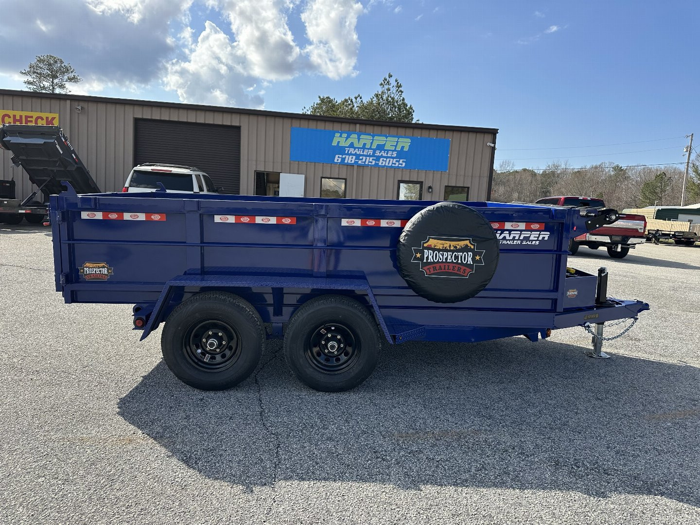 New BEAUTIFUL DEEP BLUE METALLIC 2025 PROSPECTOR 10K 6X12 DUMP TRAILER WITH 2' WALLS